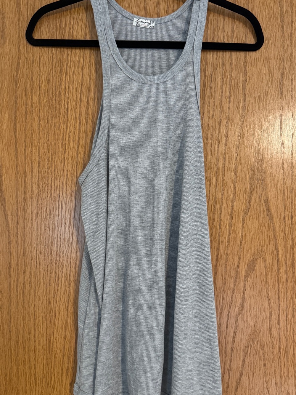 Free People Light Gray Ribbed Tank Top